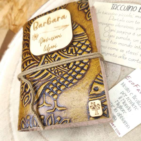 Mini Diario con targhetta in legno Personalizzabile